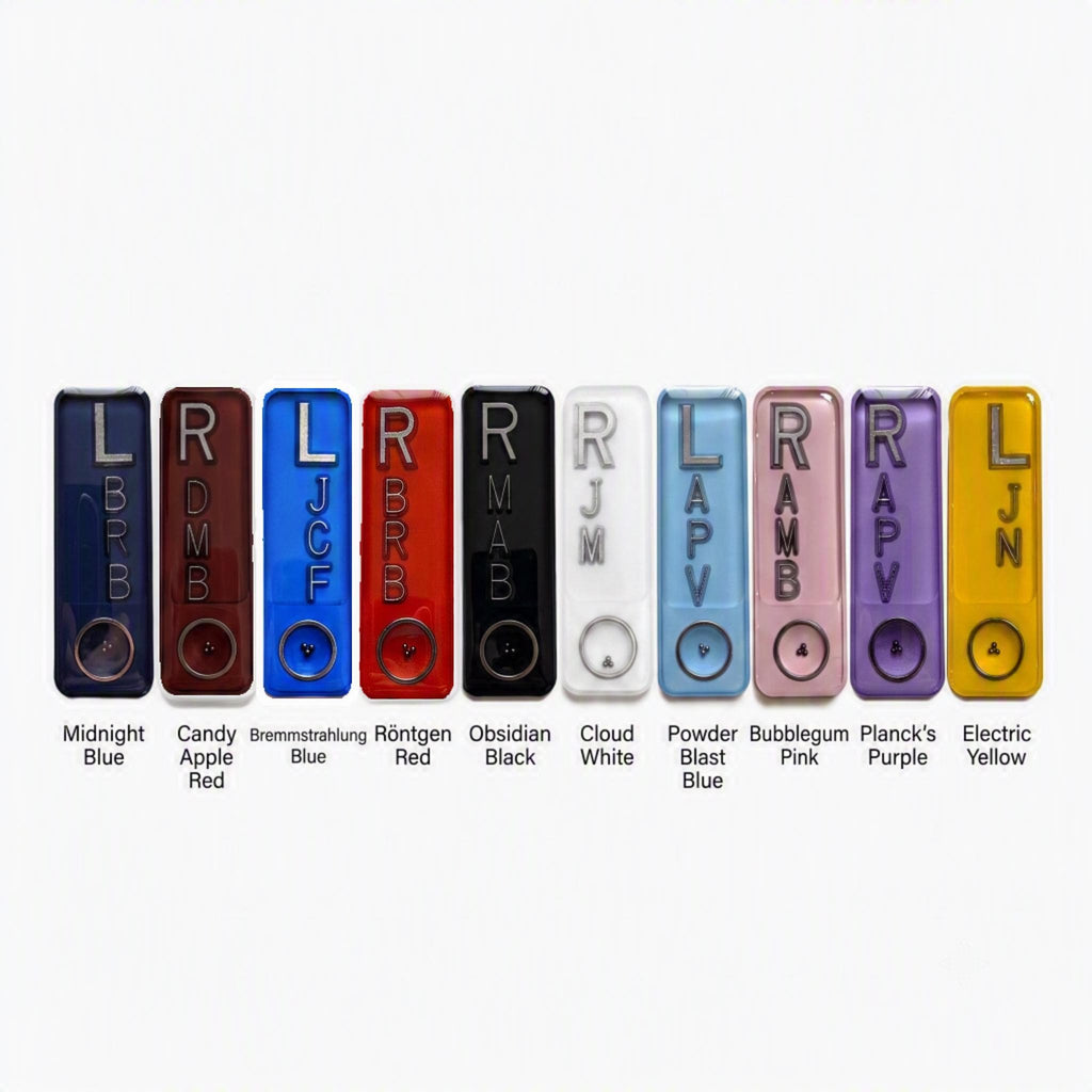 BB Xray Markers – Lead Monochromatic Set, Custom Initials (Left/Right)